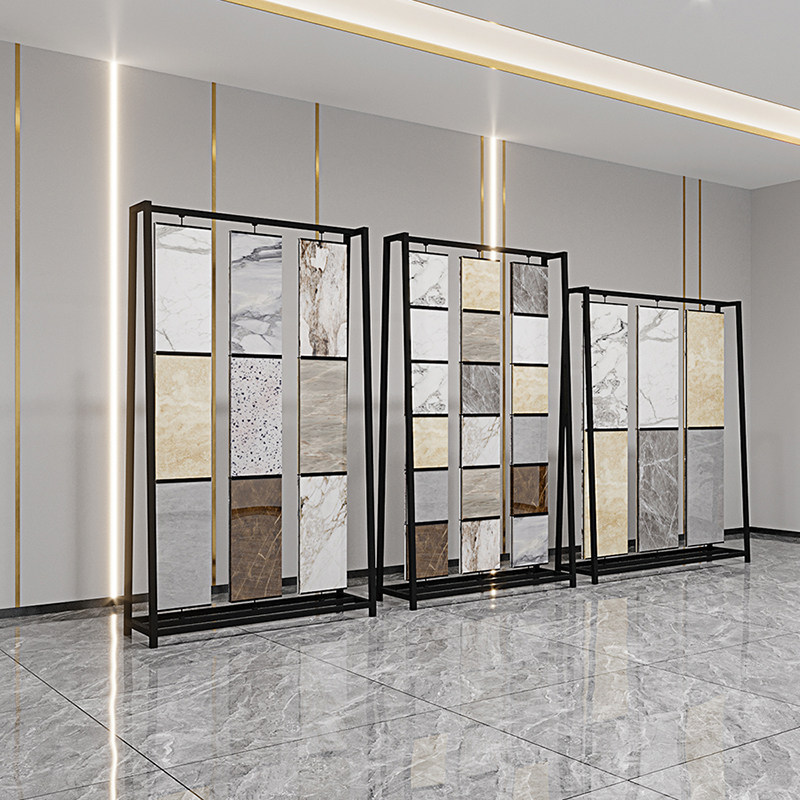 瓷砖展示架落地双面旋转陈列架陶瓷样品货架石材地板大理石展示架