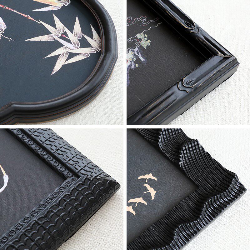《琼楼花语》植物花卉中古风装饰画黑色挂画组合餐厅客厅墙面装饰