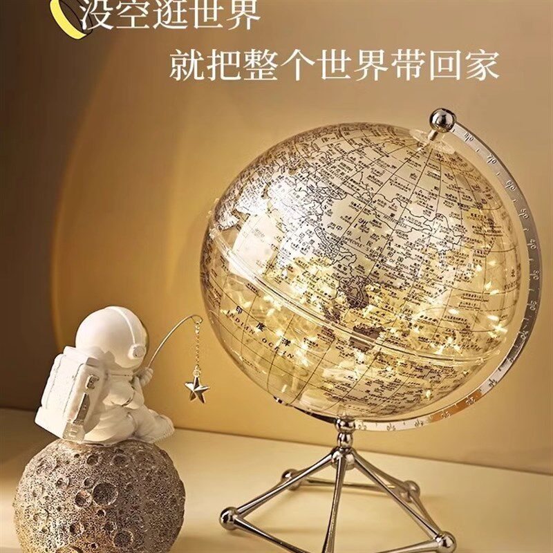 创意透明地球仪摆件轻奢高级感高档客厅酒柜电视柜展示柜装饰品