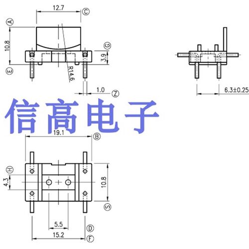 B-44磁环底座电感底座  BASE