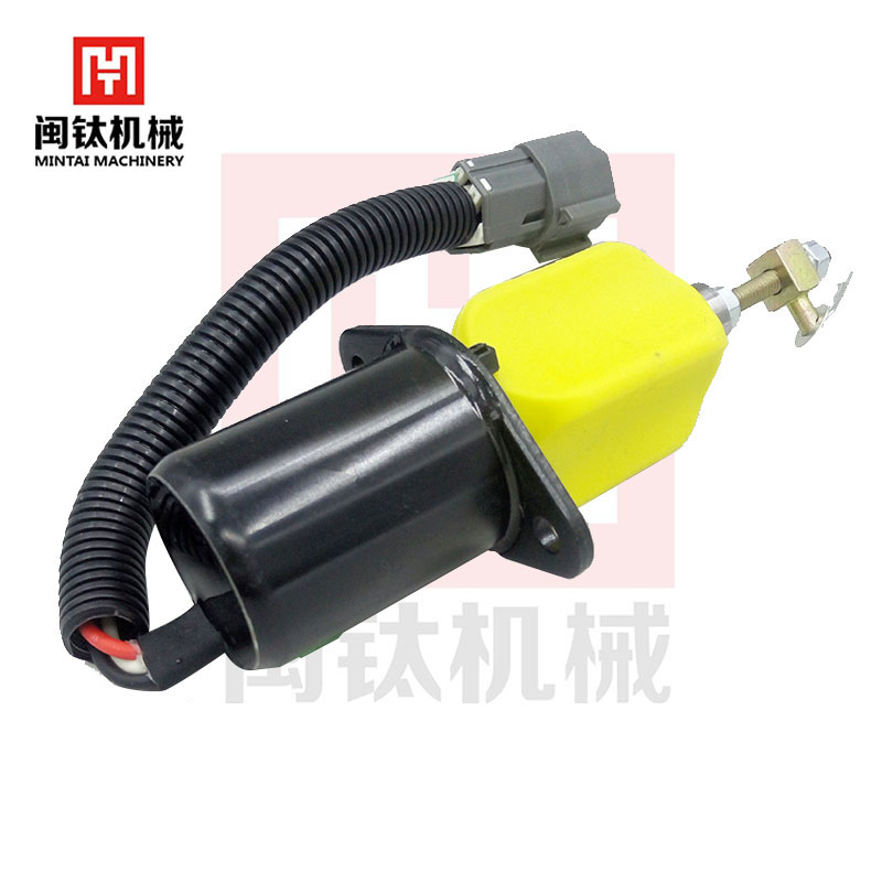 挖土机现代R60-5熄火开关 熄火电磁阀 燃油停油电磁阀断油器配件