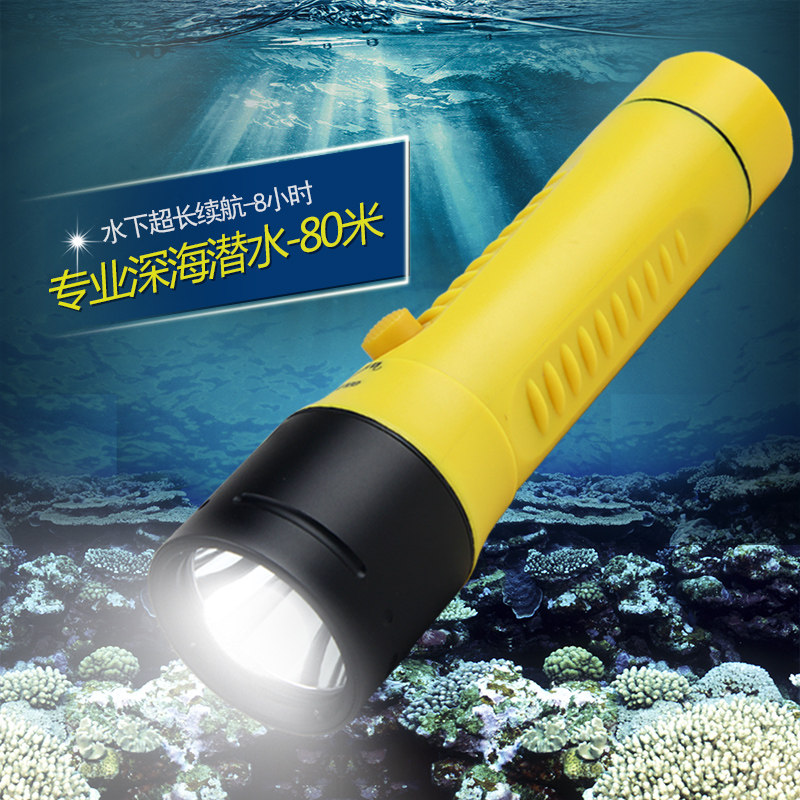 潜水手电筒led水下充电强光远射l2 探洞防洪水陆两用捕捞防水照明