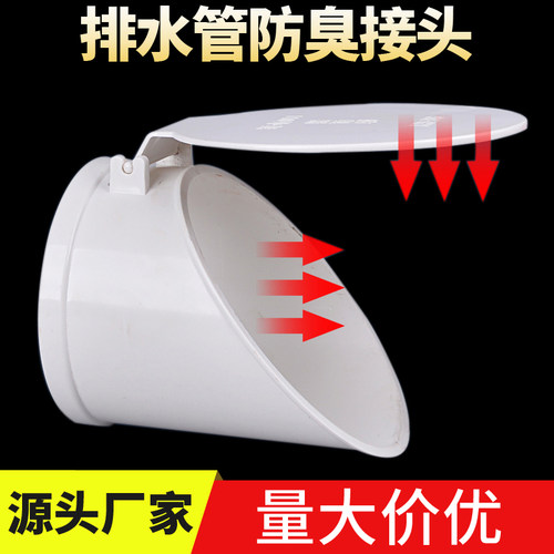 110pvc排水管防臭下水管横管外套160排污化粪池防臭防返水地漏芯