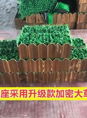 定做仿真假竹子专用防腐木花箱实木花盆户外木箱子碳化木花架栅栏