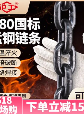 沪工G80级起重链条锰钢吊索具链条吊装桥索链条手拉葫芦链条配件