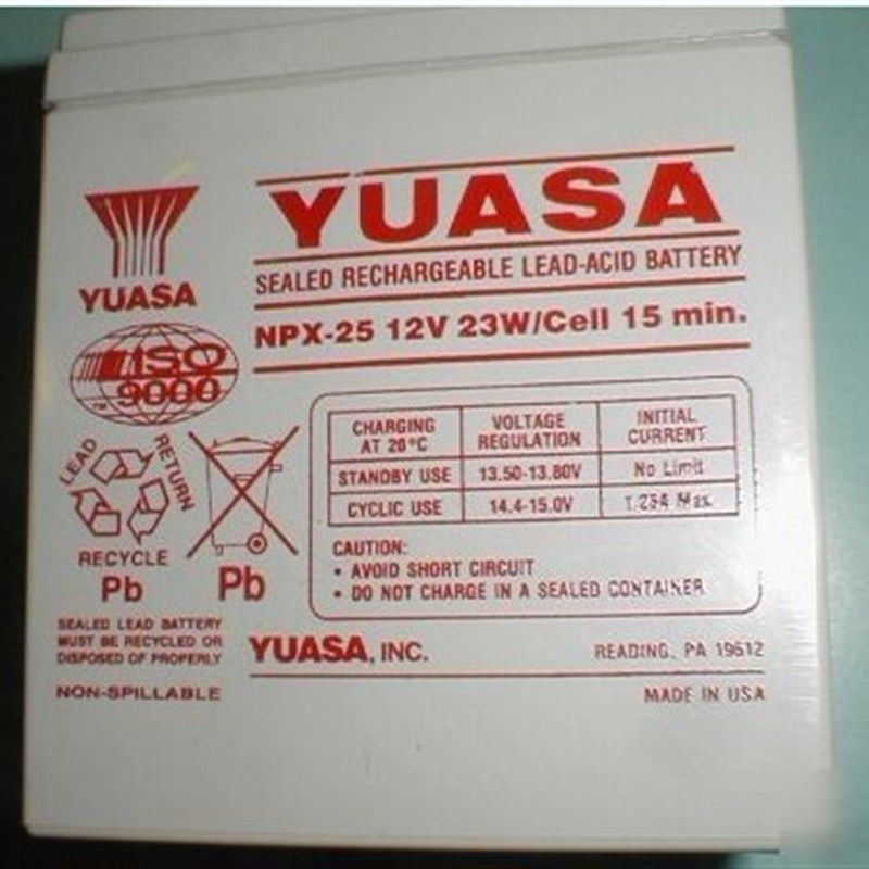 YUASA汤浅NPX-25 12V23W/12V5AH NPX-25FR UPS电源 电梯专蓄电池