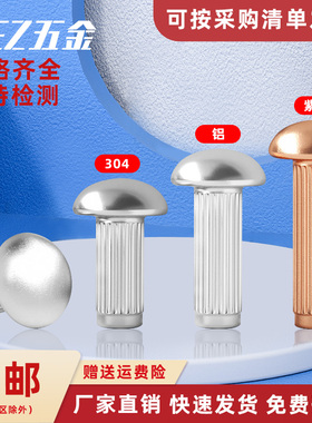 304不锈钢标牌铆钉M1.6M2M3-M5滚花铝铆钉斜纹铭牌半圆头紫铜铆钉