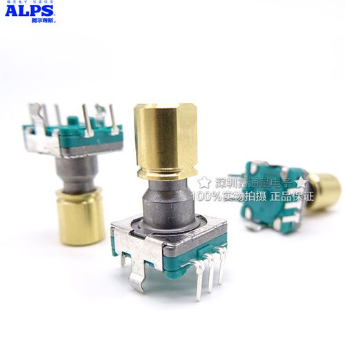 日本ALPS EC11汽车音响编码器 无步进轻手感 15MM 带按开关编码器