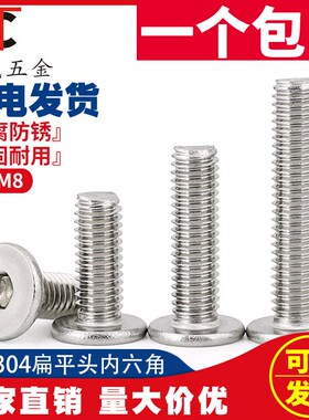 304不锈钢超薄头内六角螺丝极低扁平头CM大平头M2-M8螺丝