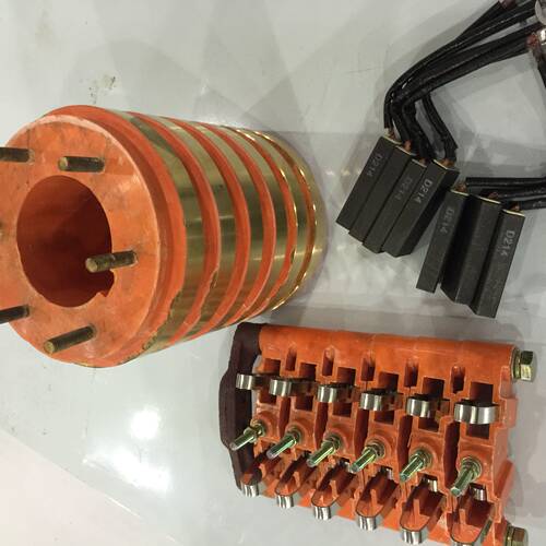 6集电环电环铜环内径55o外径115高度150MM玻璃钢刷架碳刷10*25*50