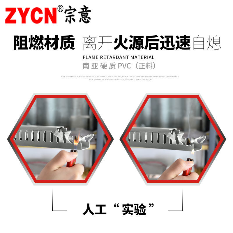 电线槽明装pvc阻燃开口80*60方形绝缘配电柜箱塑料灰色卡线工业卡