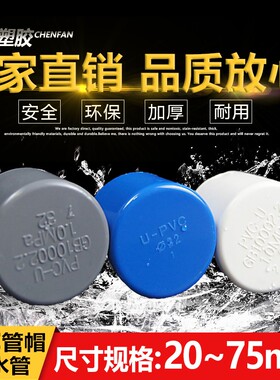 PVC给水管管帽 管堵 闷头 堵头20 25 32 40 50 63 75 90 110 160