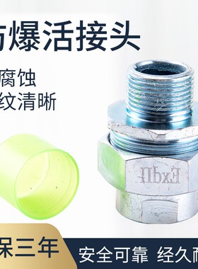 BHJ防爆活接头3/4内外螺纹碳钢对丝接头防爆扰性管防爆软管接头