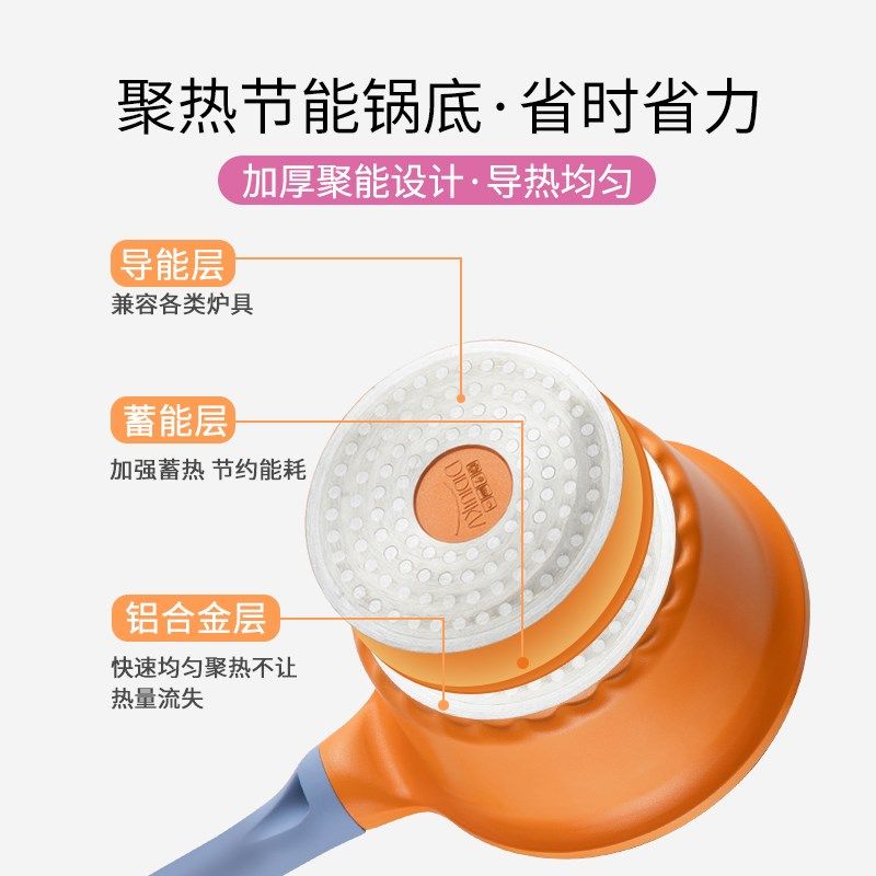 Didinika迪迪尼卡熊r帅帅辅食锅套装婴儿奶锅家用不沾锅煎锅16cm
