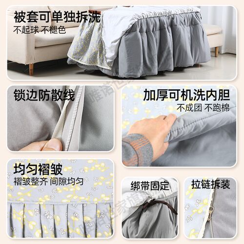 烤火桌子新款家用实n木折叠长方形烤火架楠竹简易冬季炕桌取暖桌
