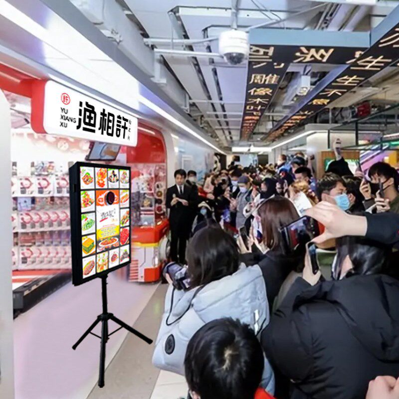 实体店互动灯箱 餐饮店锁客到店体验广告牌 餐厅可移动充电式招牌