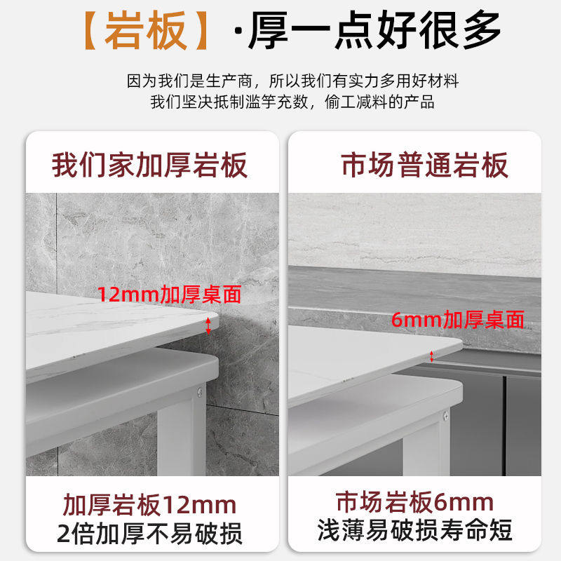 厨房置物架落地家用多层岩板切菜桌操作台微波炉烤箱多功能收纳架