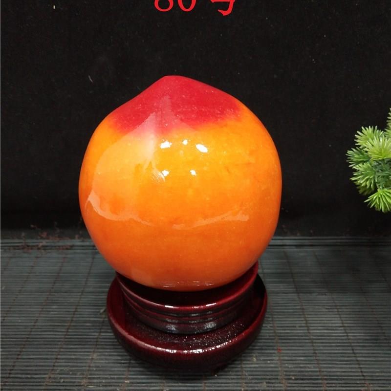 天然黄蜡石黄龙玉寿桃老人生日礼物办公室奇石头家居装饰收藏摆件