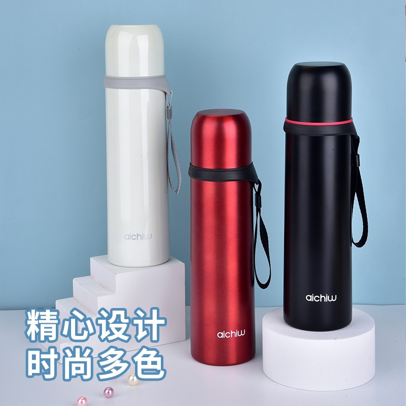 爱奇屋 水悦保温杯提绳便携式大容量水杯男女士学生用简约水壶