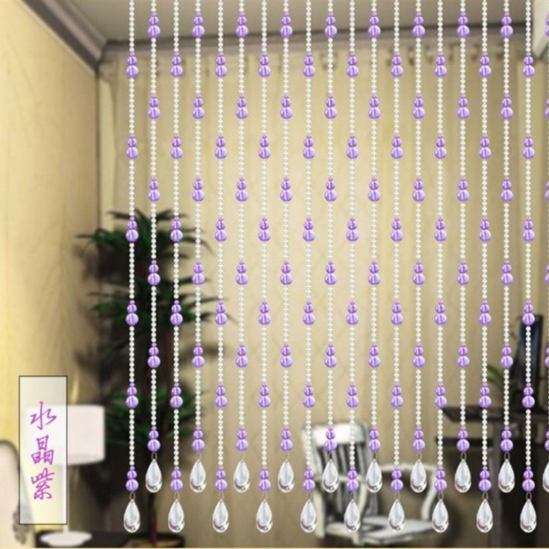 水晶珠帘客厅隔断帘过道卫生间装饰帘散珠手工串珠diy门帘材料包
