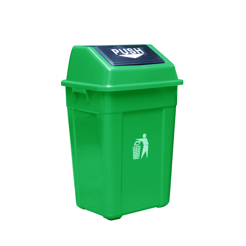 金保户外垃圾桶大号家用环卫带盖餐厅厨房摇盖塑料大码挂车垃圾箱