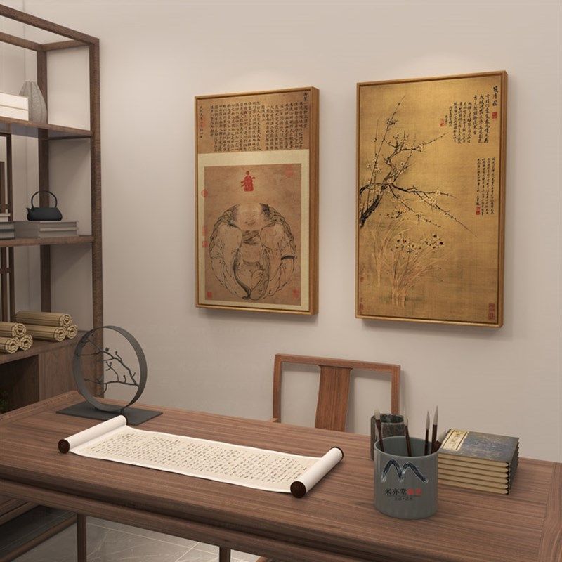 米亦堂x双清图 恽寿平新中式梅兰花国画和室餐厅客厅书房玄关挂画