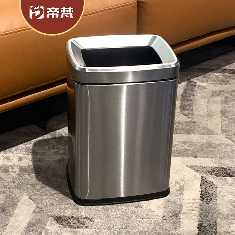 帝梵不锈钢垃圾桶无盖双层30L大容量家庭用厨房客厅酒店商用定制