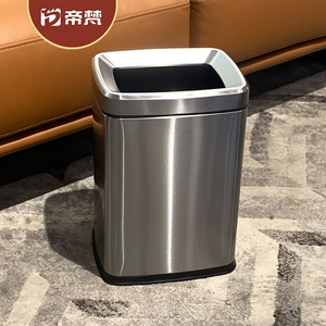 帝梵不锈钢垃圾桶无盖双层30L大容量家庭用厨房客厅酒店商用定制