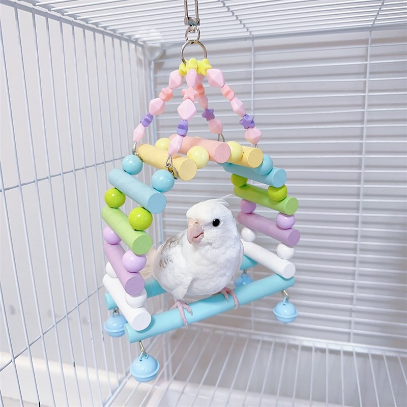 8玖-鹦鹉秋千吊环站架虎皮牡丹玄凤站台树枝鹦鹉用品鸟笼配件玩具图片