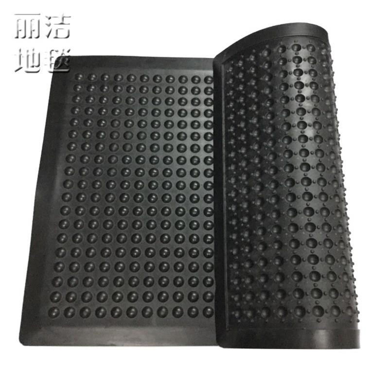 防滑黑橡胶地垫厨房酒店吧台工厂车间耐油防疲劳球泡按摩脚垫新品