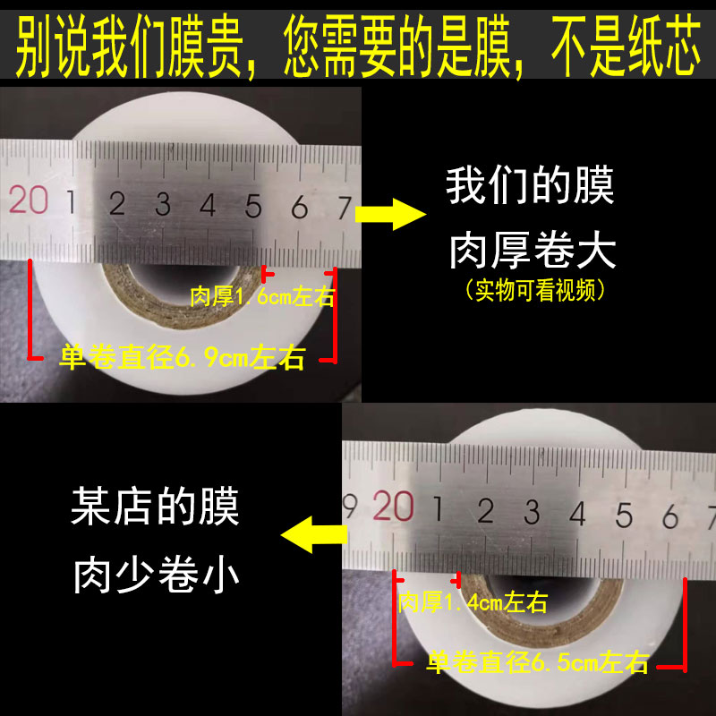 小卷薄膜缠绕膜外卖打包盒封口保鲜膜商用小号培养皿包装膜嫁接膜
