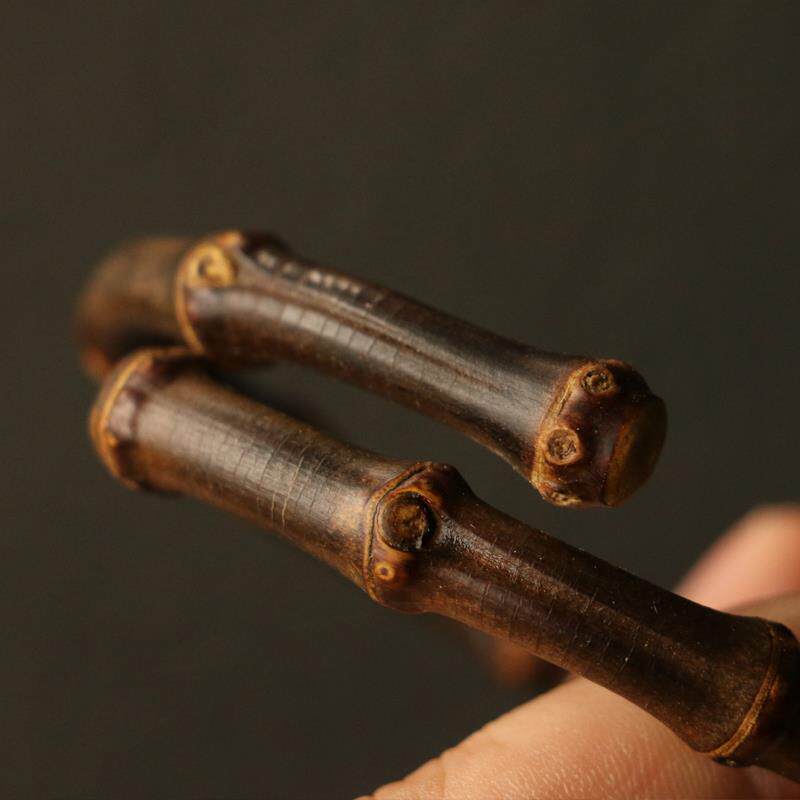 精品纯手工制作天然满钉紫竹手镯竹雕竹制手环文玩把件野生紫竹根