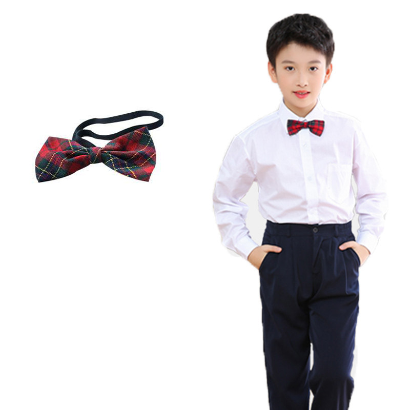 统一格子校服 小学生夏秋冬季制礼服 配套领结男款
