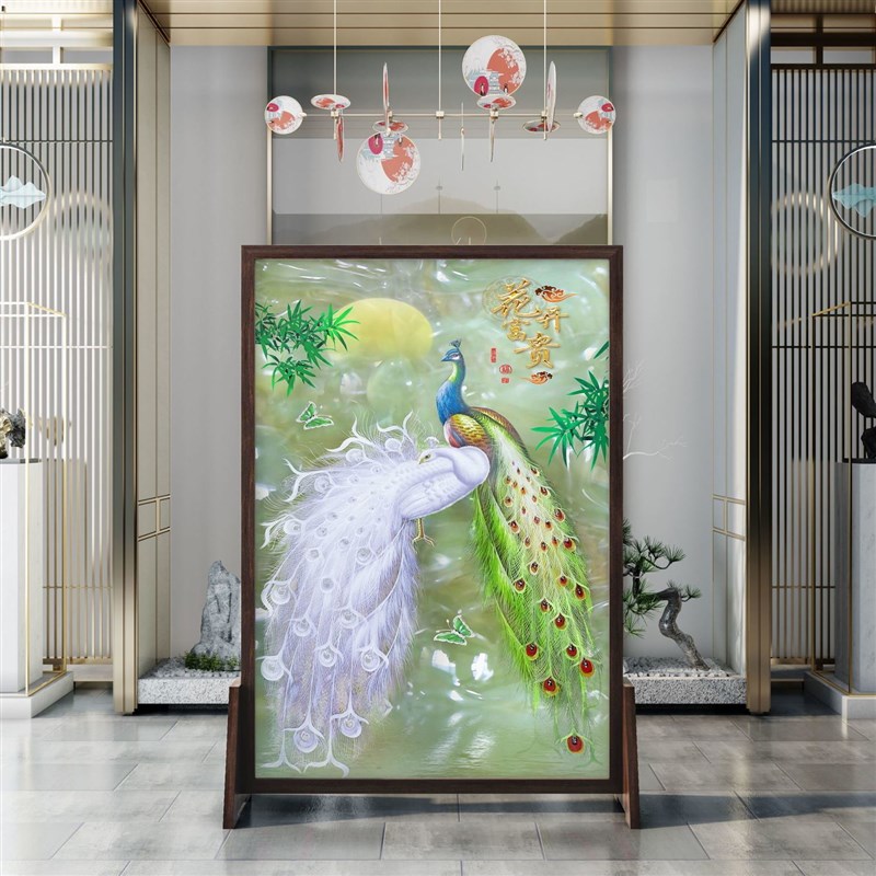 中式简易屏风隔断墙客厅进门玄关装饰办公室内卧室遮挡家用卫生间