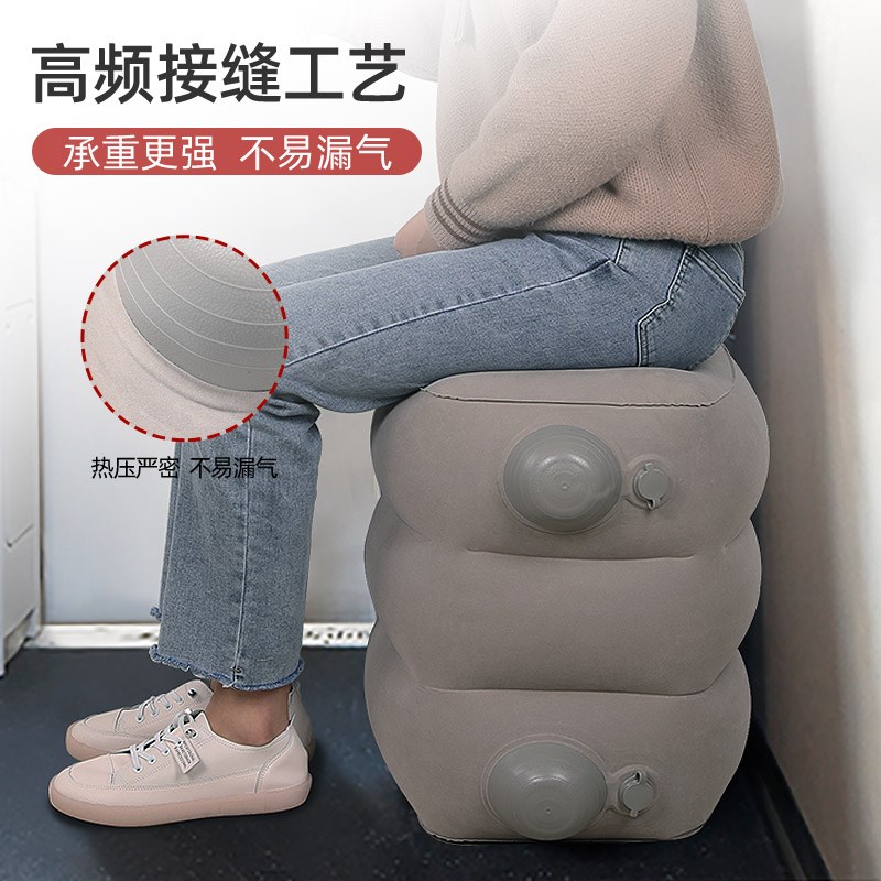 充气脚垫高铁长途坐汽车脚托旅行飞机脚凳车载垫搁脚放脚睡觉神器