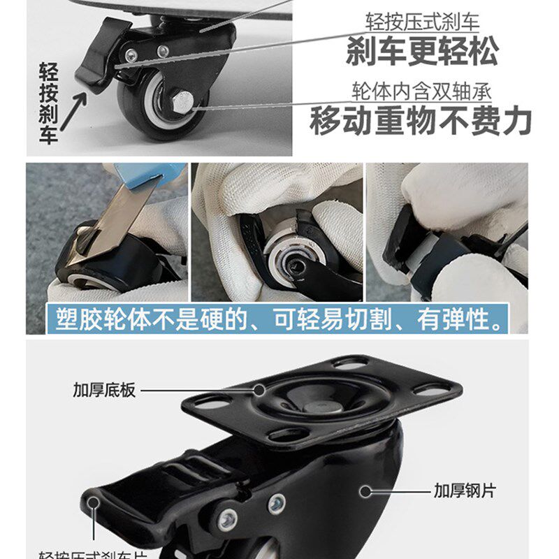 白色可移动花盆植物可排水托盘圆型带轱辘万向滑轮花架接水大承重