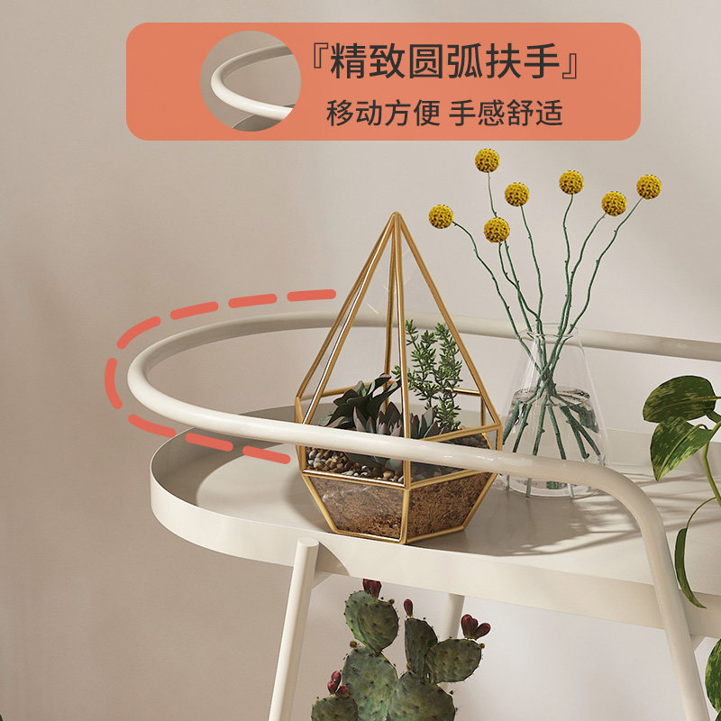 铁艺封闭阳台可移动花架带轮花卉植物室内花架子客厅落地式置物架