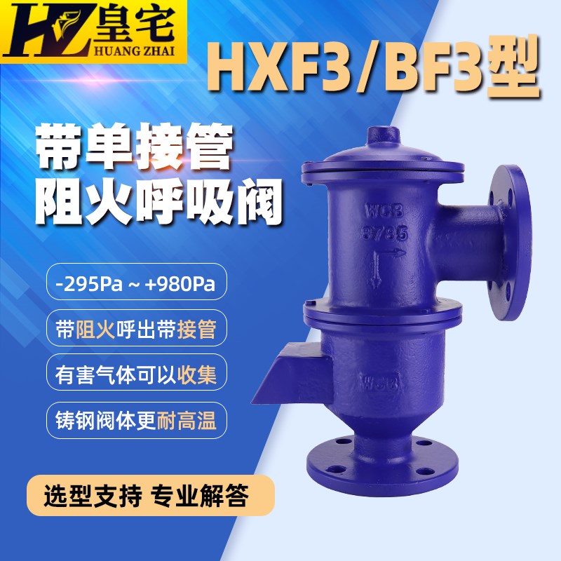 铸钢单接管呼吸阀HXF3单接管呼出吸入 呼吸阀DN50 80 100 150 200