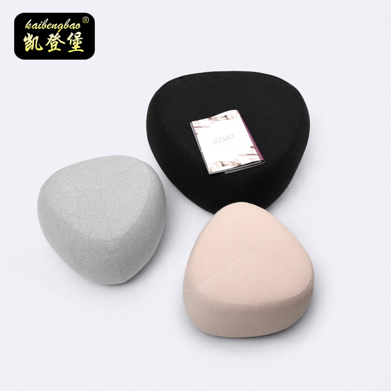 创意鹅卵石布艺沙发凳坐墩北欧风格服装店客厅换鞋凳子家用小矮凳