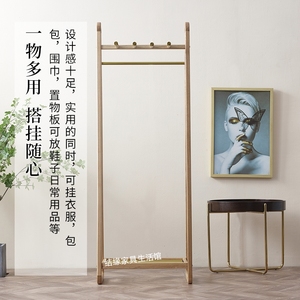 全实木挂衣架落地卧室简约家用多功能衣帽架民宿置衣架挂衣服架子