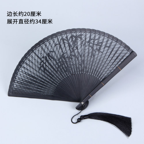 新中式全竹扇镂空雕刻骨古风扇子折扇便携旗袍走秀专业表演舞蹈扇