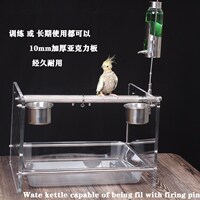 183小宠物鹦鹉站架新款中大型鹦鹉磨砂站杆架子亚克力架桌面站架