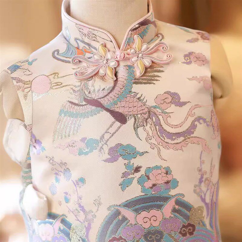 周岁礼服女宝宝新中式女童国潮唐装抓周衣服一岁儿童旗袍马面裙夏