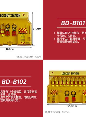 组合式锁具工作站透明防尘安全挂锁搭扣管理站箱B101B102B103
