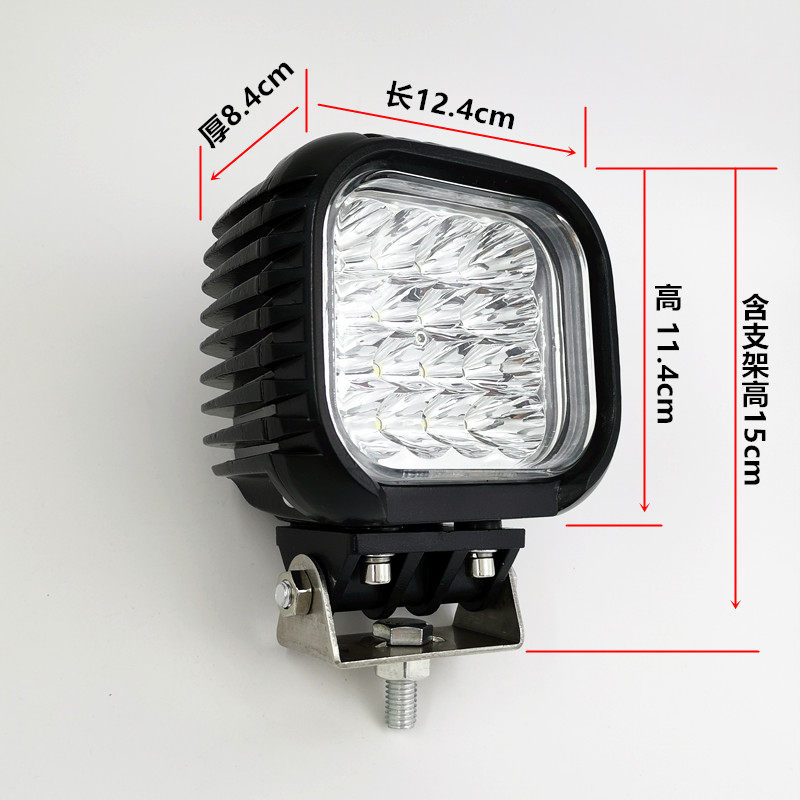 48W越野车顶灯超亮聚光汽车射灯LED工作灯方灯12V24v货车led射灯