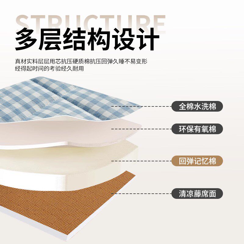 儿童拼接床垫子冬夏两用小学生午休垫70x170床垫带凉席90x190宿舍