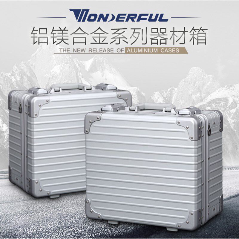 万得福铝镁铝合金工具箱ALC-4218相机单反镜头安全防护器材保护箱
