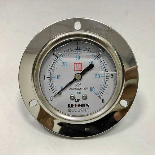 LH 0-6mpa 60bar YN63-IV 轴向带边耐震压力表 LEEMIN 61mm