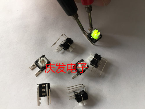 TL1260GQNOCAP 美国E-SWITCH 带LED灯绿色灯轻触开关按键侧按弯脚