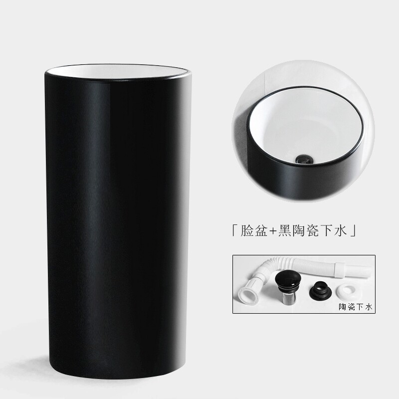 黑龙江简约陶瓷立柱盆卫生间立式洗脸盆一体落地式洗手盘阳台小水
